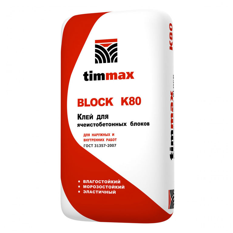 Клей для ячеистобетонных блоков Timmax Block K80 20 кг