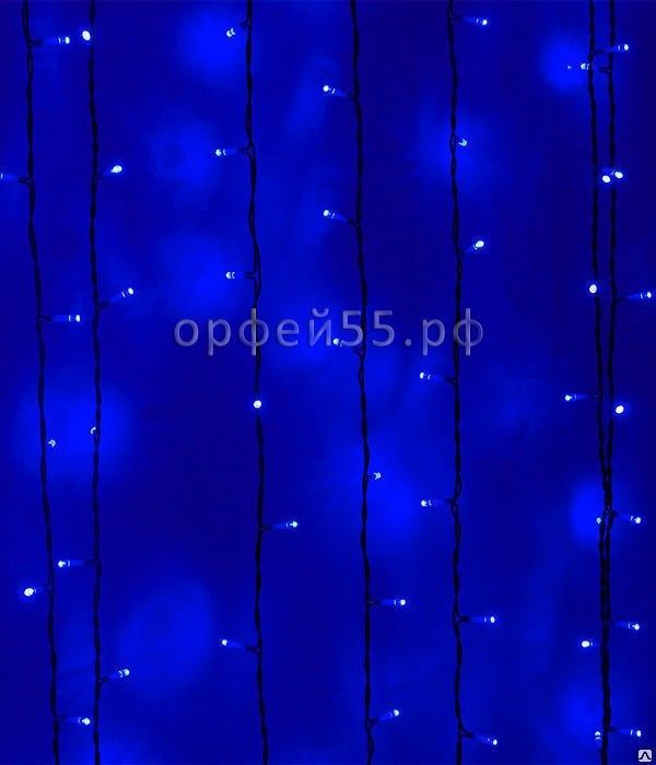 Гирлянда Занавес 1 x 9 м Синий 220 В, 900 LED, Провод Черный ПВХ, IP54