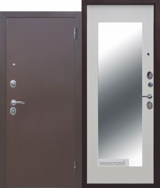 Дверь металлическая Царское зеркало MAXI Белый ясень 860х2050 ЛЕВАЯ толщина ДП 60 мм 019791 *1