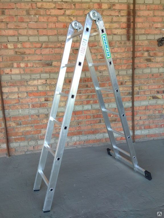 Лестница 2-х секционная алюминиевая шарнирная 2x6