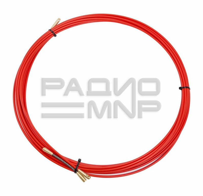 Протяжка кабельная (мини УЗК в бухте), стеклопруток, d=3,5 мм,10 м, красная "Rexant" 1