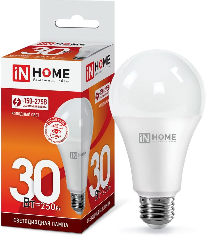 Лампа светодиодная LED-A70-VC 30Вт 230В Е27 6500К 2700Лм IN HOME