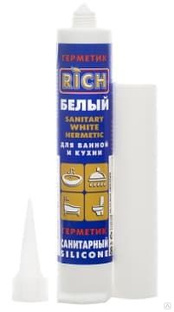 Санитарный силикон белый шприц 80мл RICH 114006 