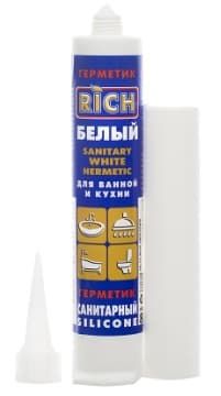 Санитарный силикон белый шприц 80мл RICH 114006