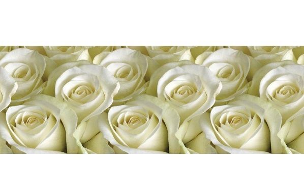 Панель АБС "Белые розы" (фартук) (3,0*0,6м) *1