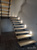 Фасадная лестница к дому маршевая косоур пофоротная с забежными ступенями. размером 1200*4500мм #25