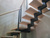 Фасадная лестница к дому маршевая косоур пофоротная с забежными ступенями. размером 1200*4500мм #27