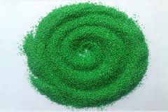 Цветной кварцевый песок 1 кг (зеленый, фр 0.1-0.3)