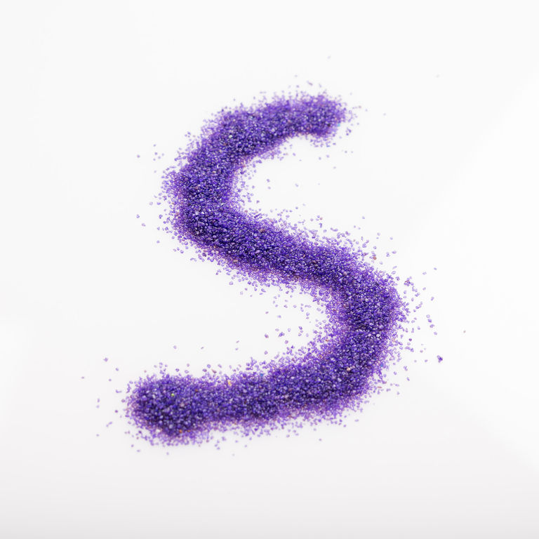 Цветной кварцевый песок 1 кг (фиолетовый, фр 0.1-0.3)